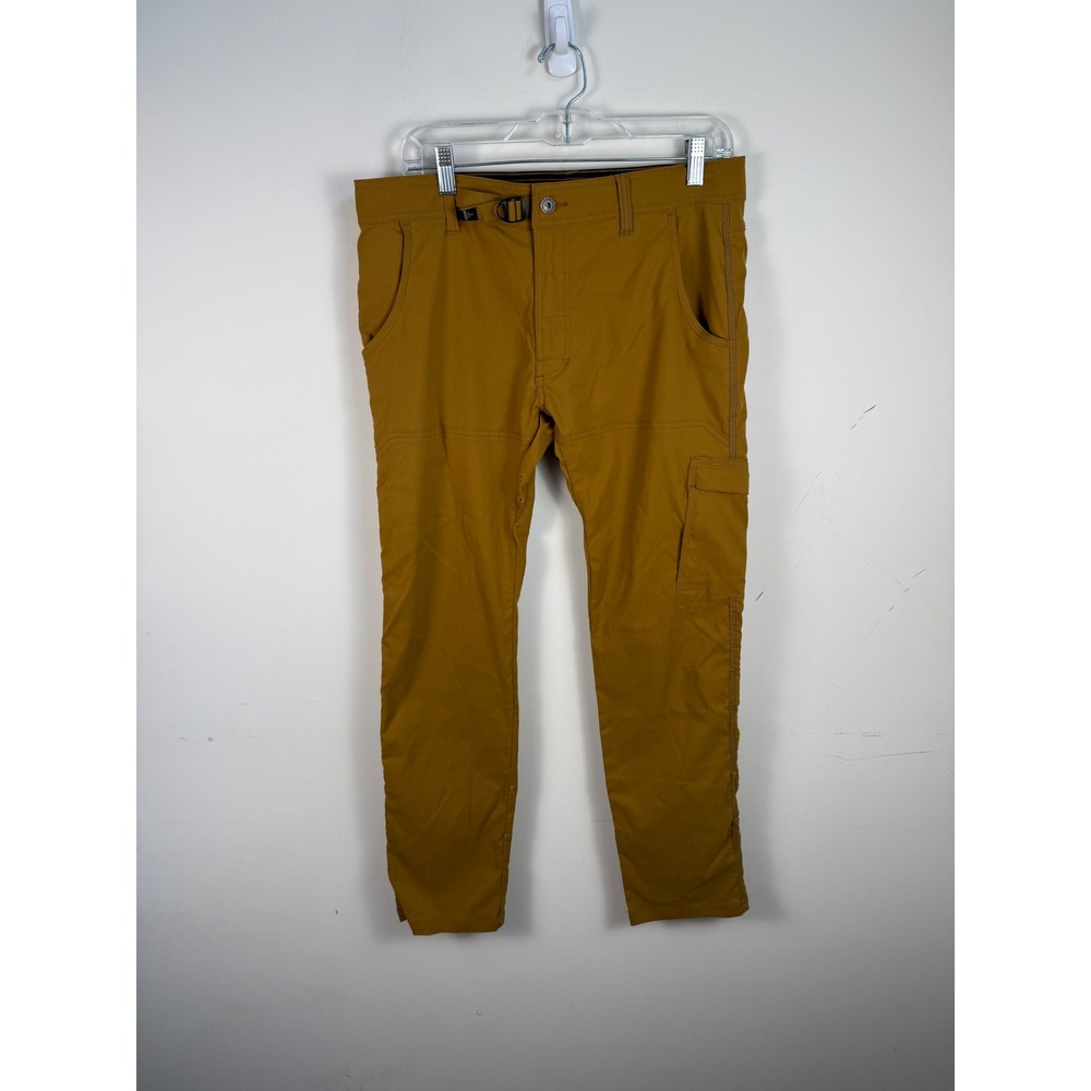 Prana Mens Stretch Zion Pants Brown Tobacco Hiking Climbing Cargo 35x31